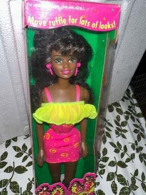 1994 African-American Ruffle Fun Barbie Doll #12434 NIB